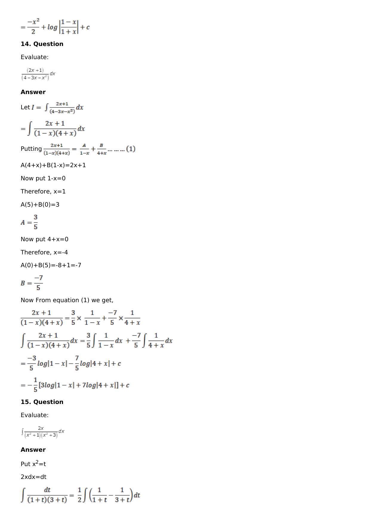 Chapter 15: Integration Using Partial Fractions Solutions: RS Aggarwal Class 12 Solutions  - Page 10