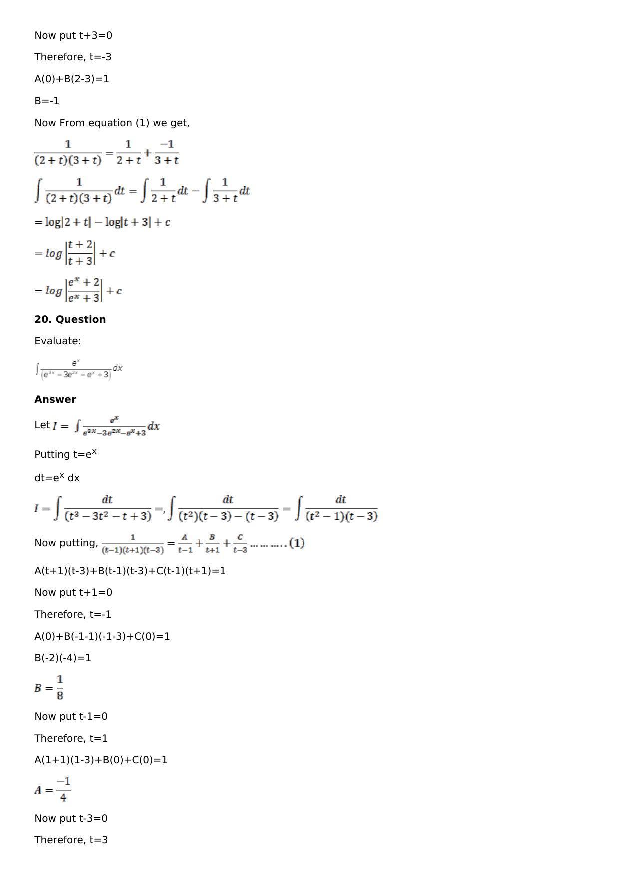 Chapter 15: Integration Using Partial Fractions Solutions: RS Aggarwal Class 12 Solutions  - Page 14