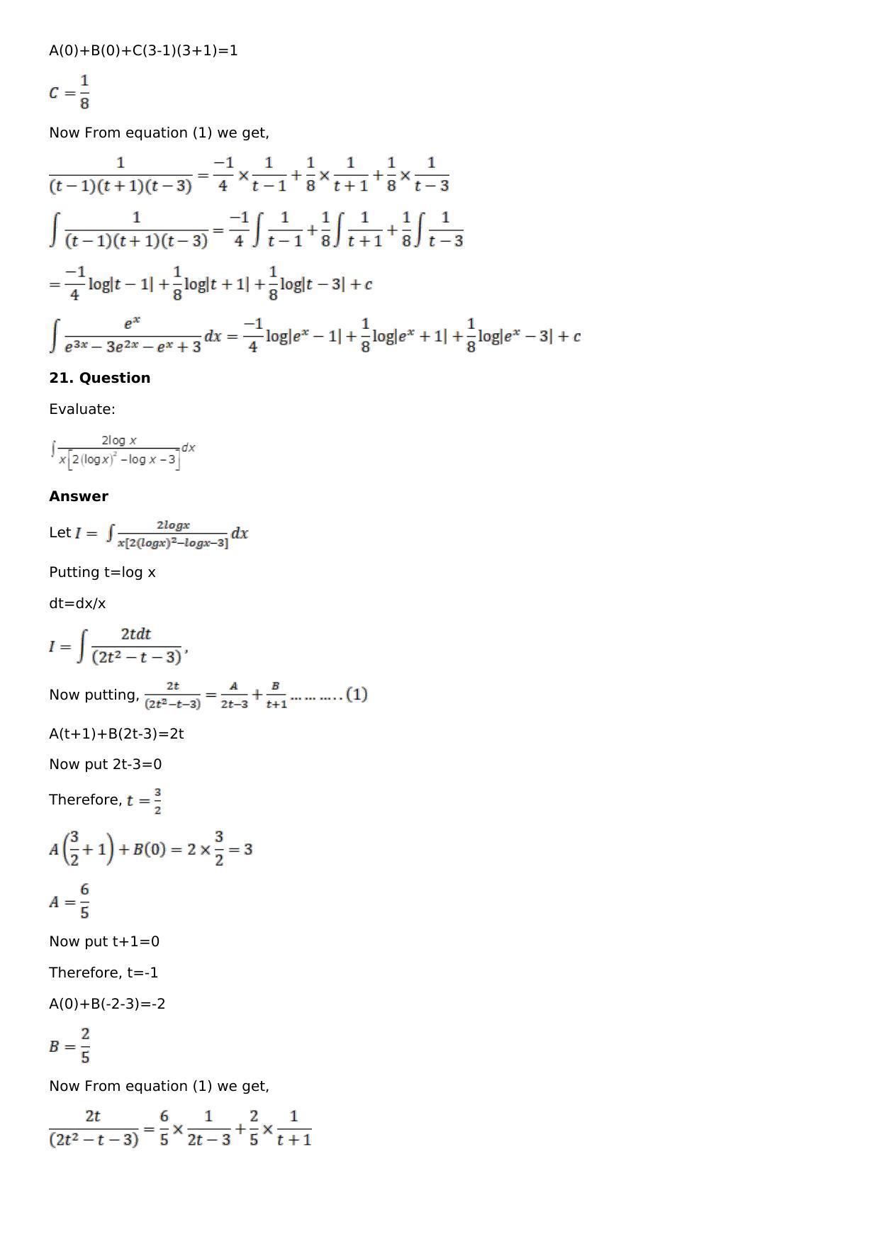 Chapter 15: Integration Using Partial Fractions Solutions: RS Aggarwal Class 12 Solutions  - Page 15