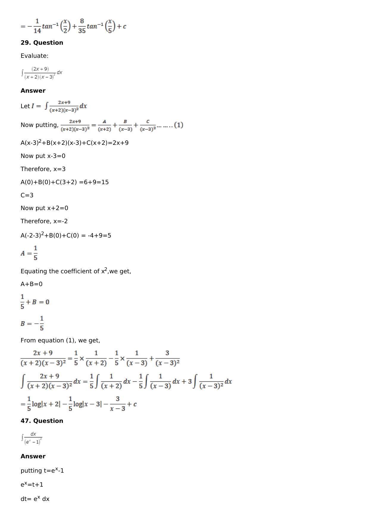 Chapter 15: Integration Using Partial Fractions Solutions: RS Aggarwal Class 12 Solutions  - Page 26