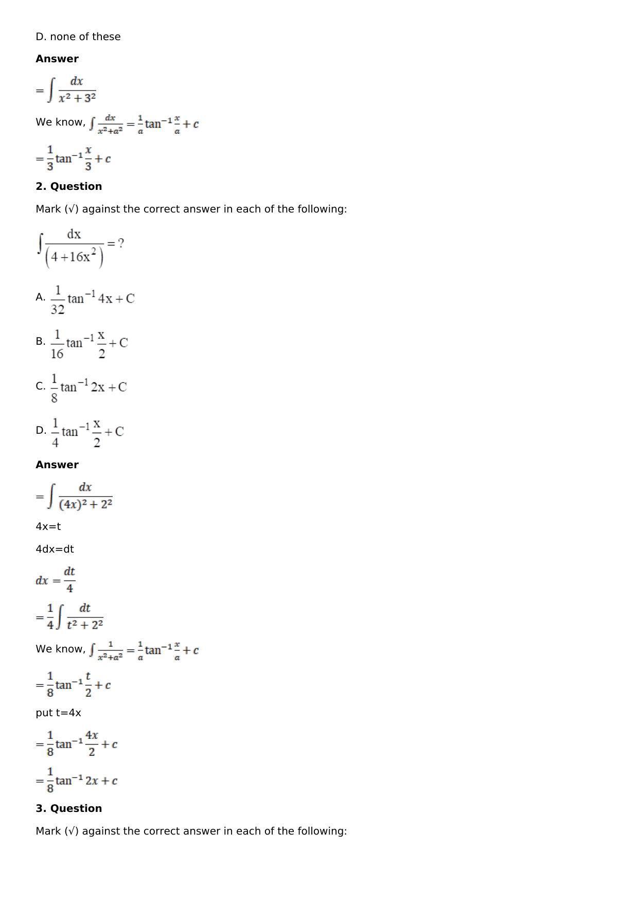 Chapter 15: Integration Using Partial Fractions Solutions: RS Aggarwal Class 12 Solutions  - Page 58