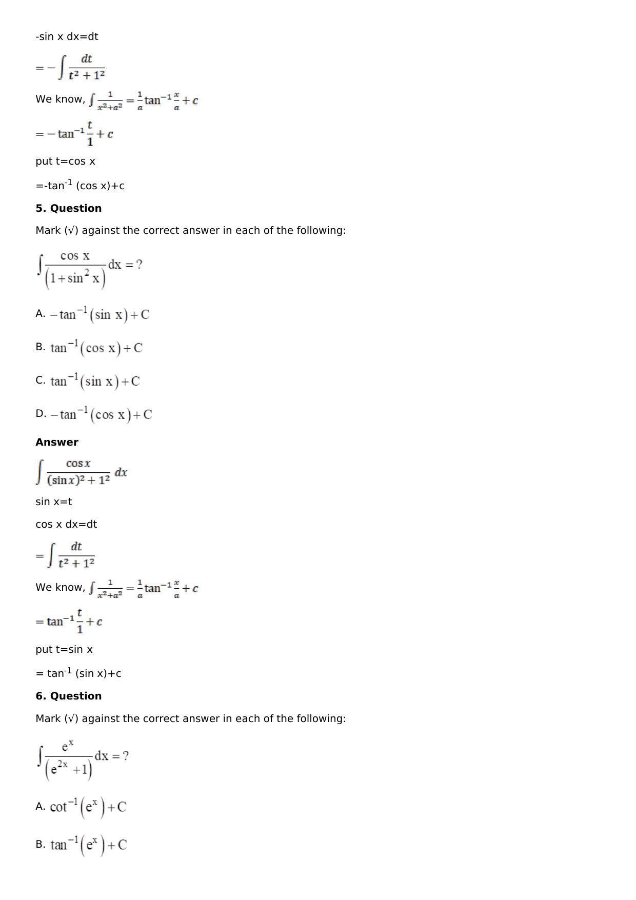 Chapter 15: Integration Using Partial Fractions Solutions: RS Aggarwal Class 12 Solutions  - Page 60
