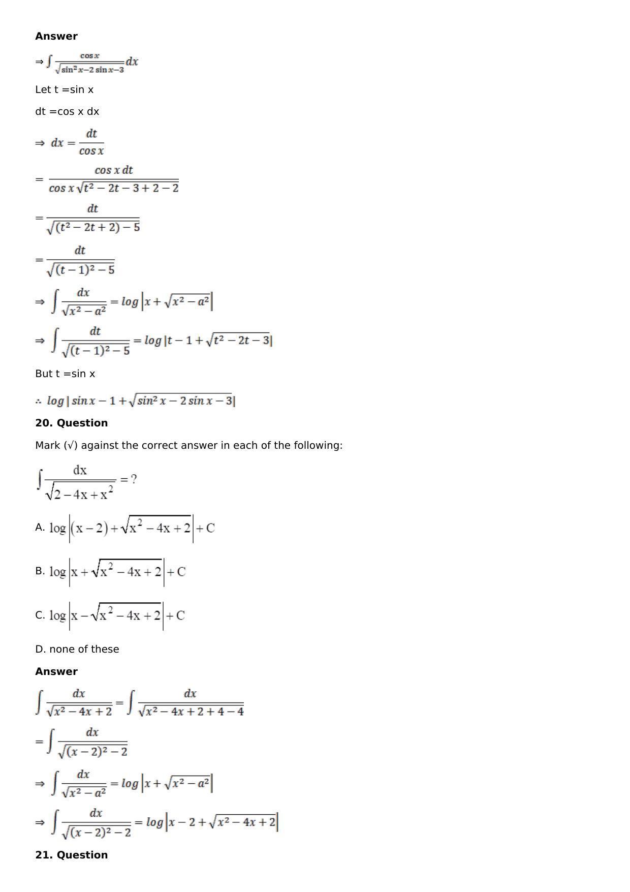 Chapter 15: Integration Using Partial Fractions Solutions: RS Aggarwal Class 12 Solutions  - Page 93
