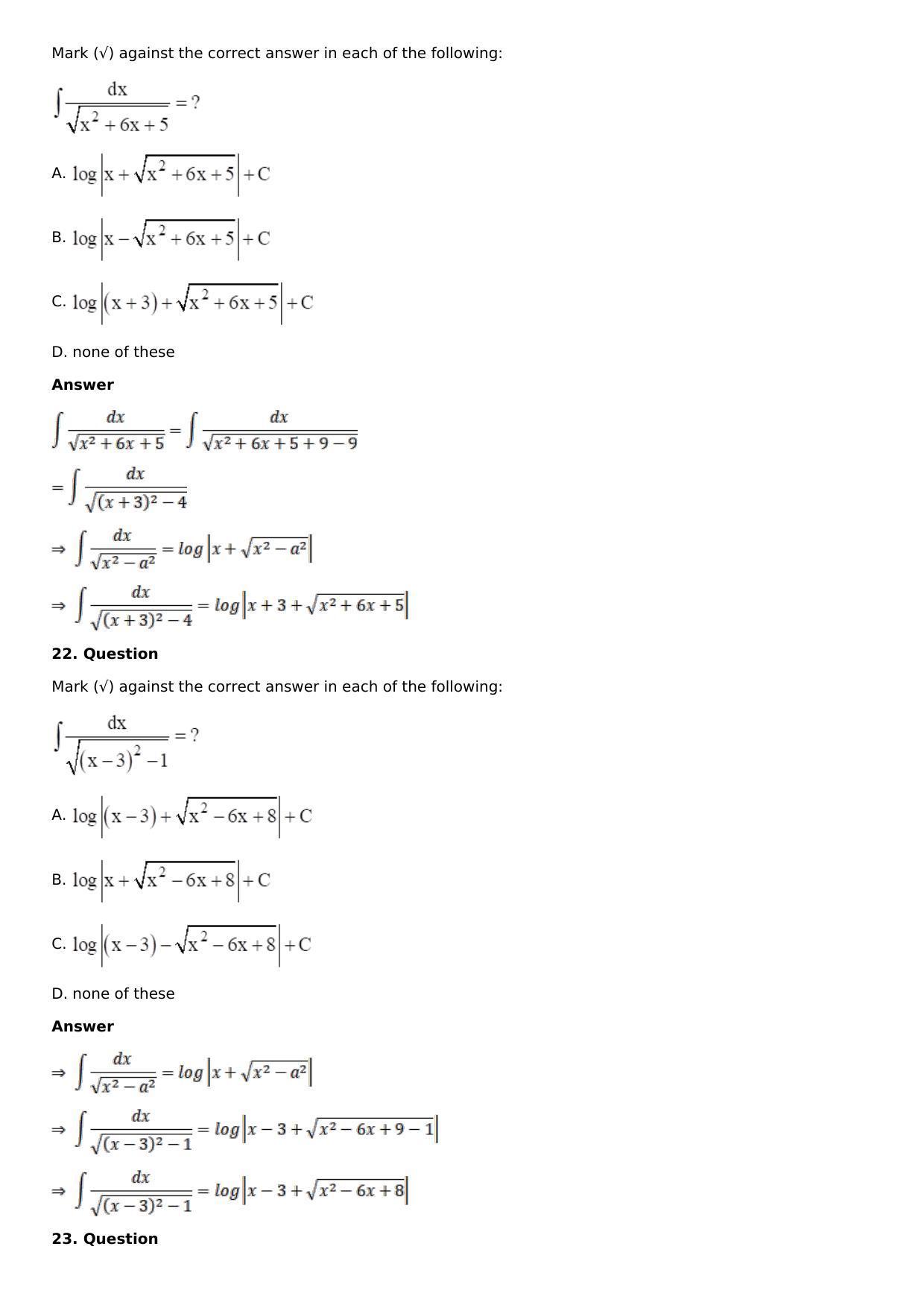 Chapter 15: Integration Using Partial Fractions Solutions: RS Aggarwal Class 12 Solutions  - Page 94