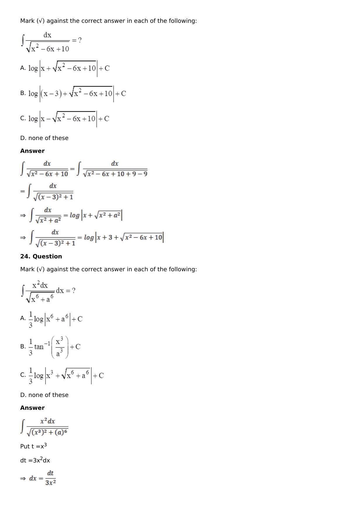 Chapter 15: Integration Using Partial Fractions Solutions: RS Aggarwal Class 12 Solutions  - Page 95