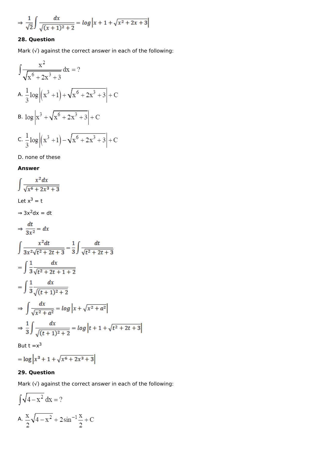 Chapter 15: Integration Using Partial Fractions Solutions: RS Aggarwal Class 12 Solutions  - Page 98