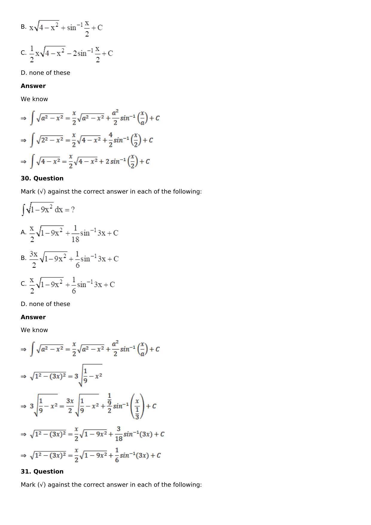 Chapter 15: Integration Using Partial Fractions Solutions: RS Aggarwal Class 12 Solutions  - Page 99