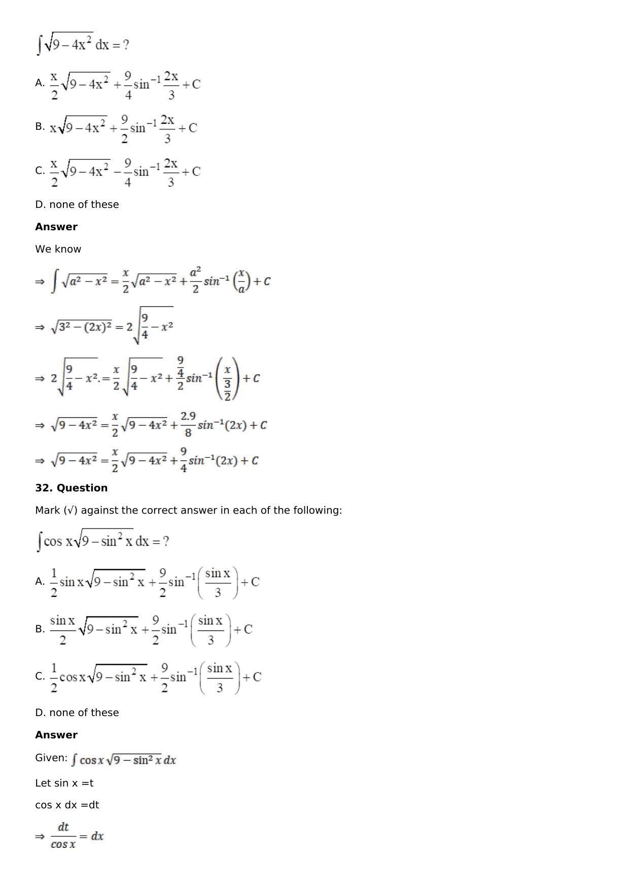 Chapter 15: Integration Using Partial Fractions Solutions: RS Aggarwal Class 12 Solutions  - Page 100