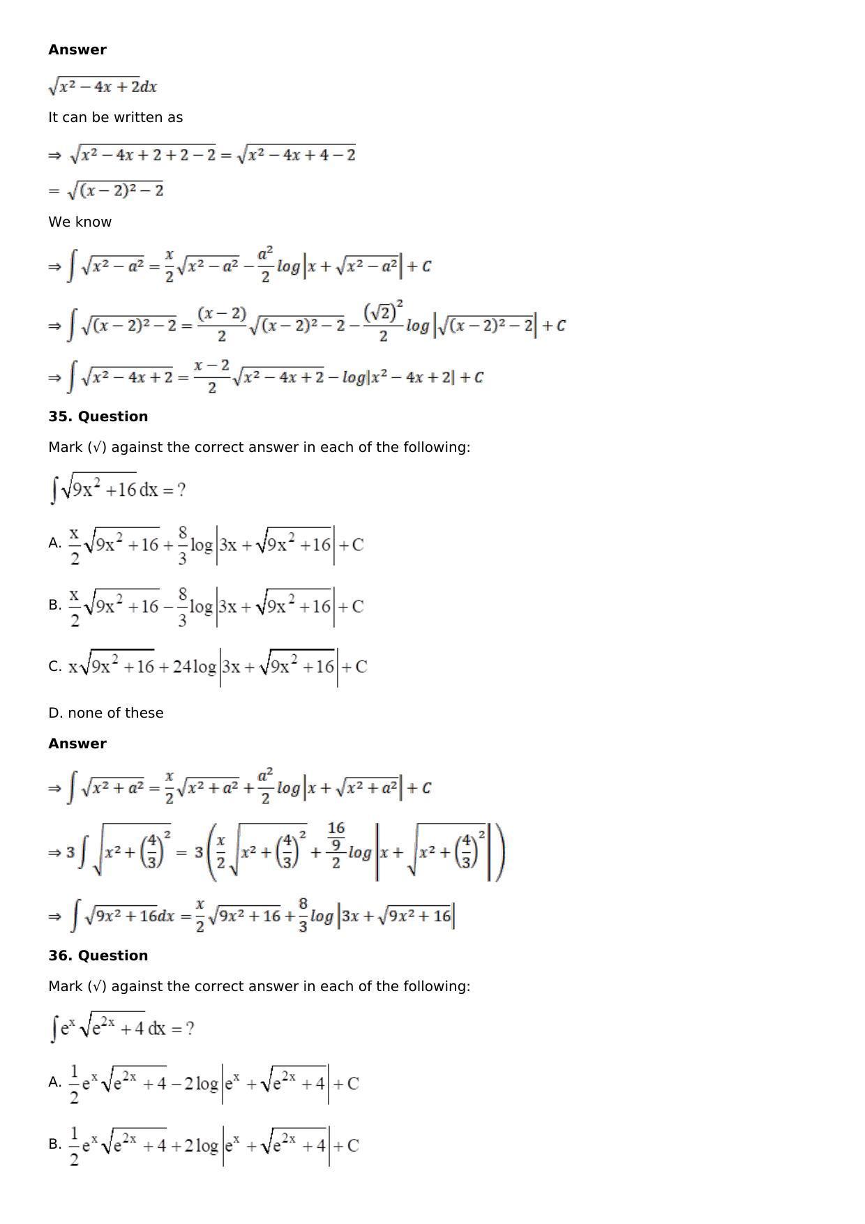 Chapter 15: Integration Using Partial Fractions Solutions: RS Aggarwal Class 12 Solutions  - Page 102