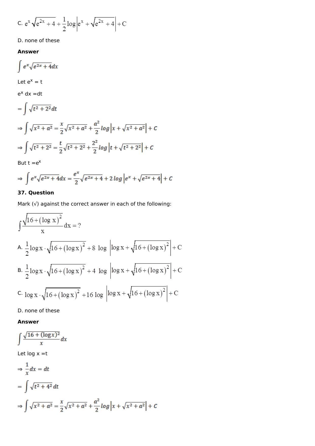 Chapter 15: Integration Using Partial Fractions Solutions: RS Aggarwal Class 12 Solutions  - Page 103