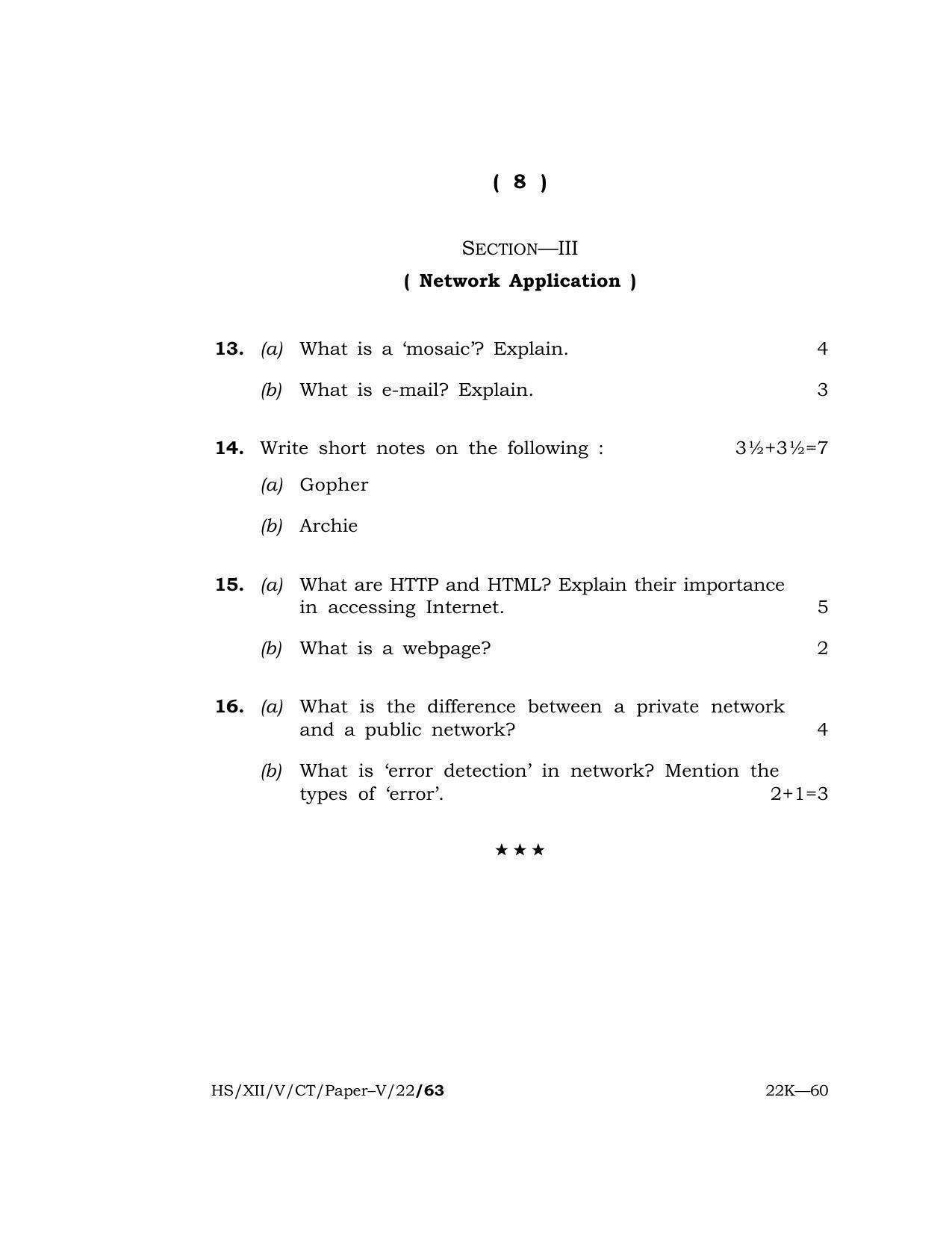Meghalaya Board (MBOSE) Class 12 (HS_XII_V_CT_Paper-V_22) 2022 Question Paper - Page 8
