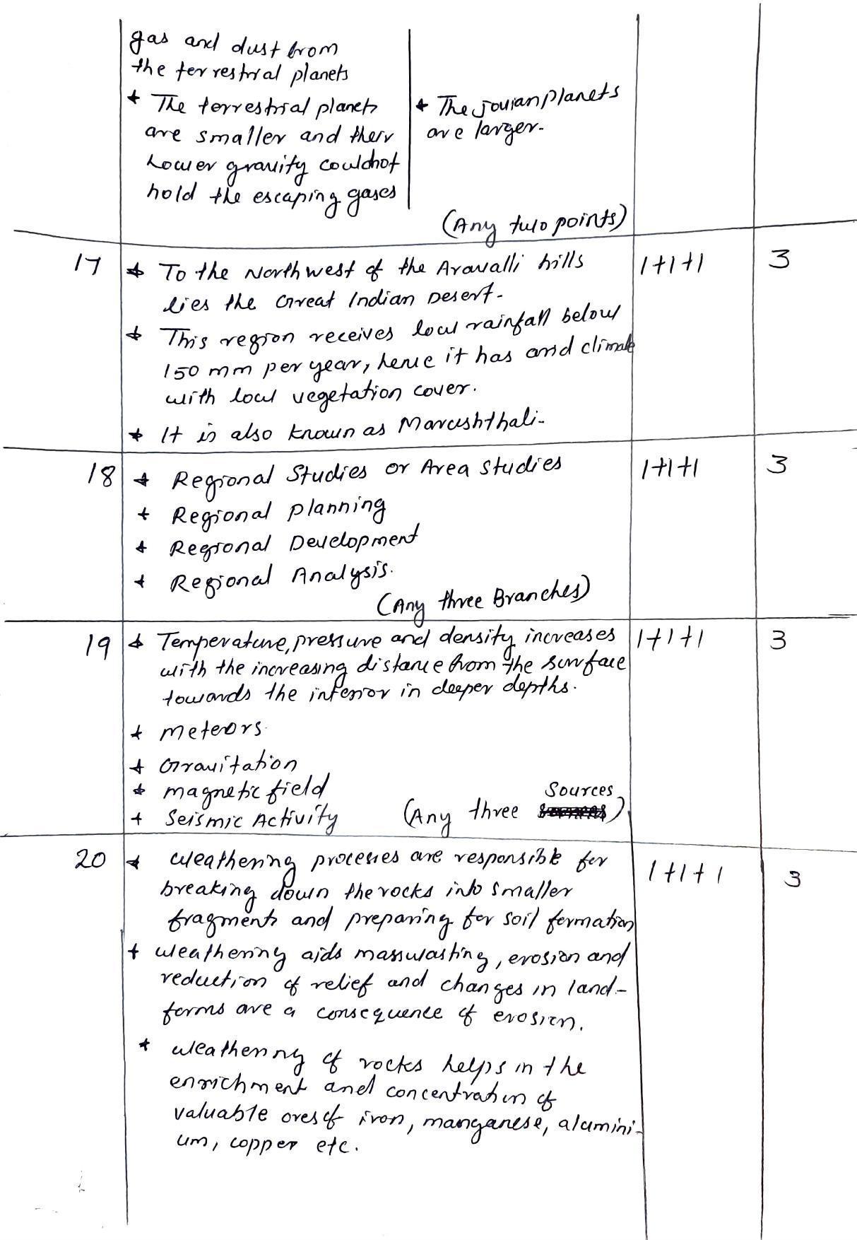 Kerala Plus One (Class 11th) Geography Answer Key 2021 - Page 3