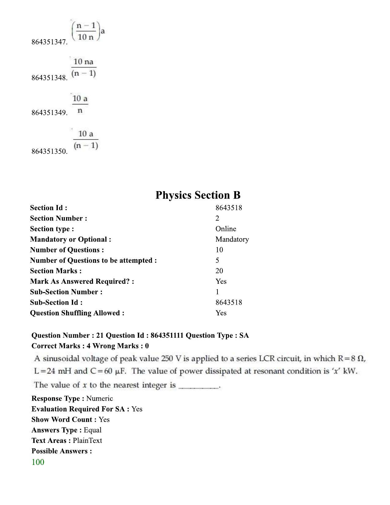 JEE Mains 2021: BTech (Shift 1) 16-03-2021 Question Paper - Page 13