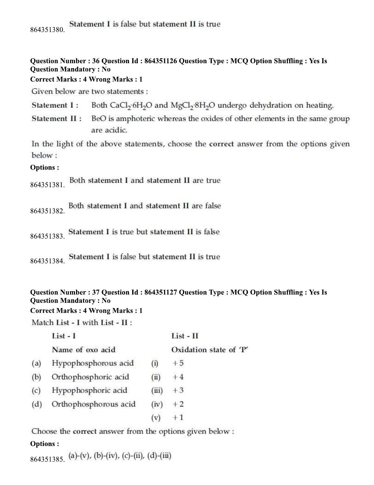 JEE Mains 2021: BTech (Shift 1) 16-03-2021 Question Paper - Page 22