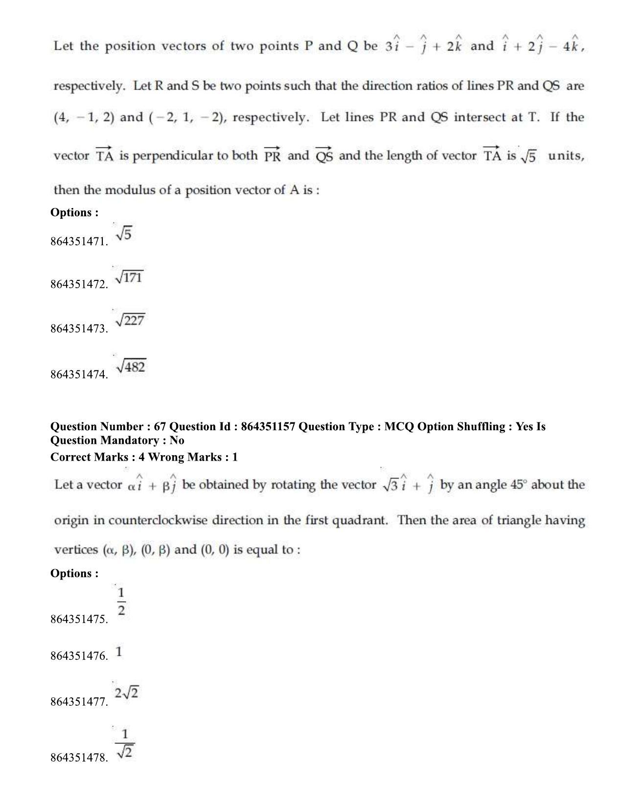 JEE Mains 2021: BTech (Shift 1) 16-03-2021 Question Paper - Page 38
