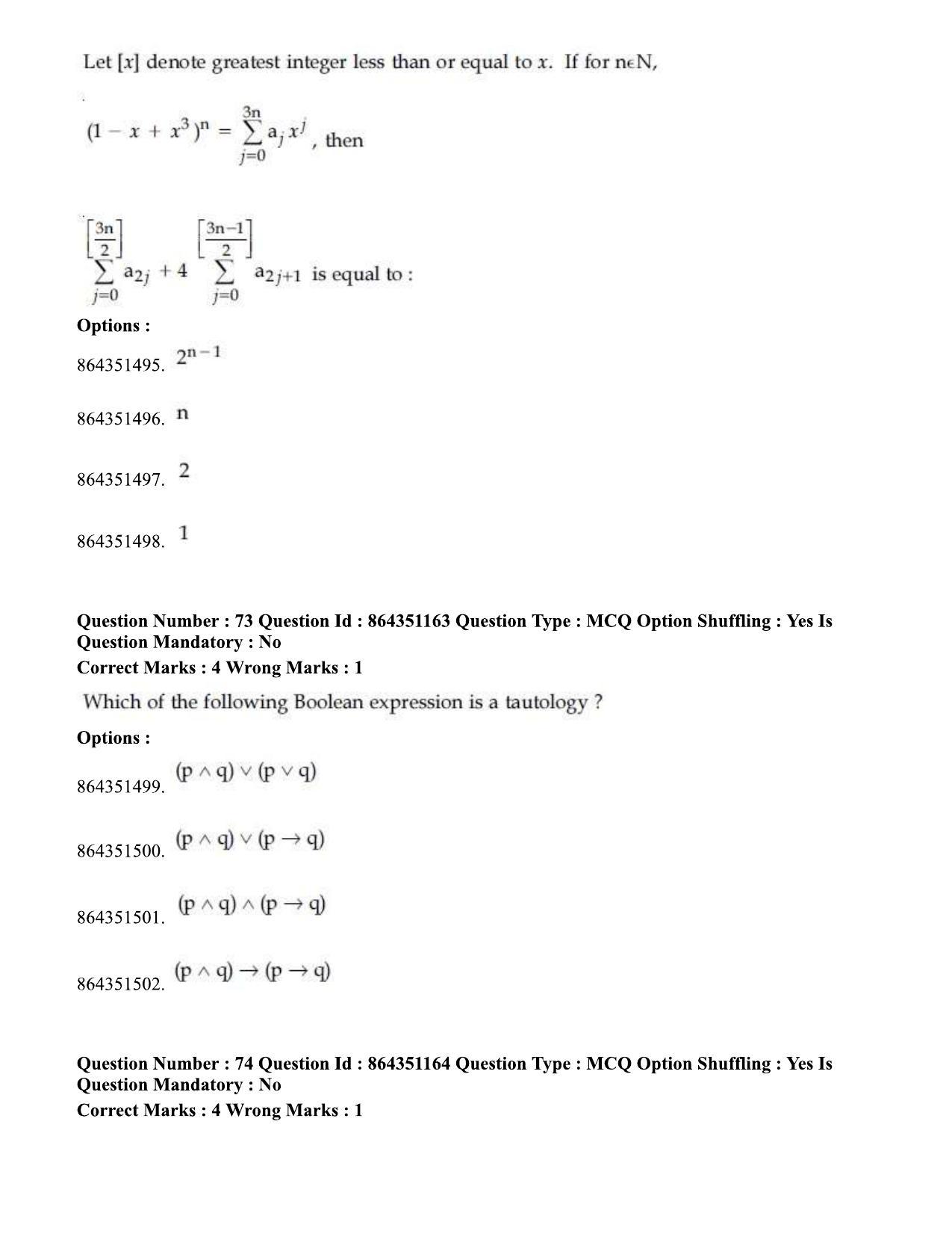 JEE Mains 2021: BTech (Shift 1) 16-03-2021 Question Paper - Page 41