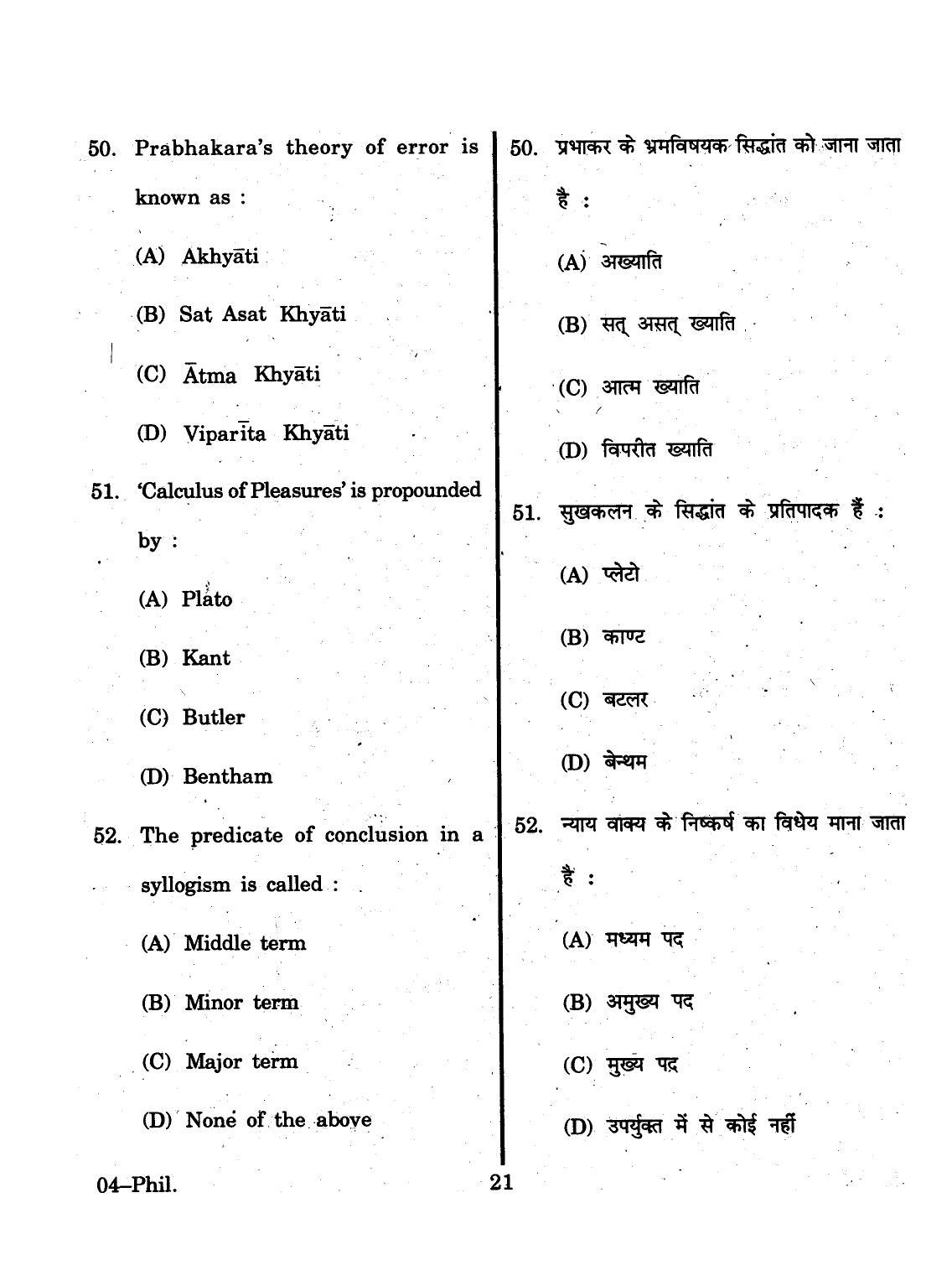 URATPG 2015 Philosophy Question Paper - Page 21