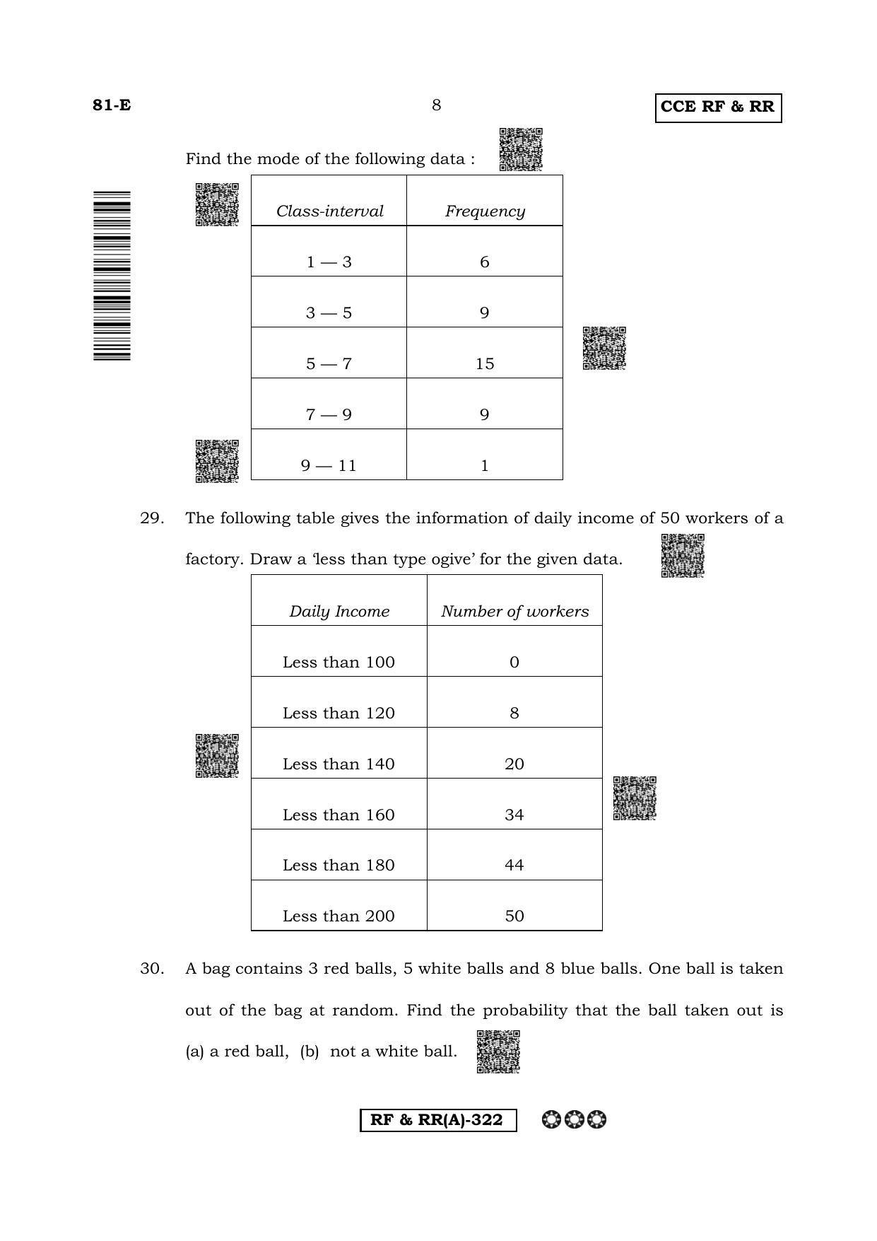 Karnataka SSLC Mathematics English Medium-A Question Paper 2020 - Page 8