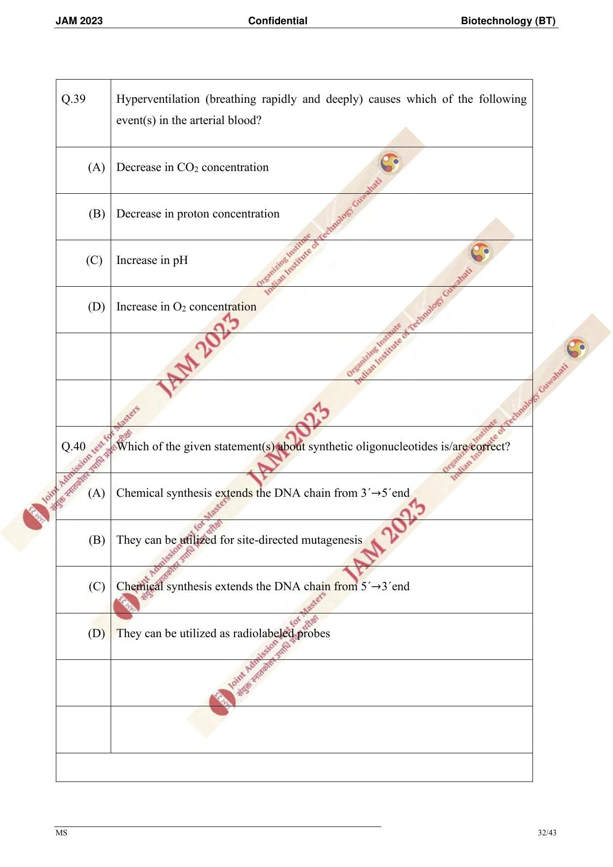 JAM 2023: BT Question Paper - Page 30