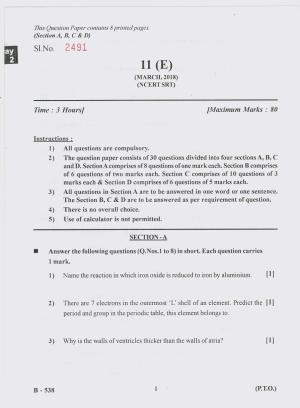 Gujarat Board Class 10th Question Paper 2018 - 11 Sc. & Tech-NCERT SRT (10th)