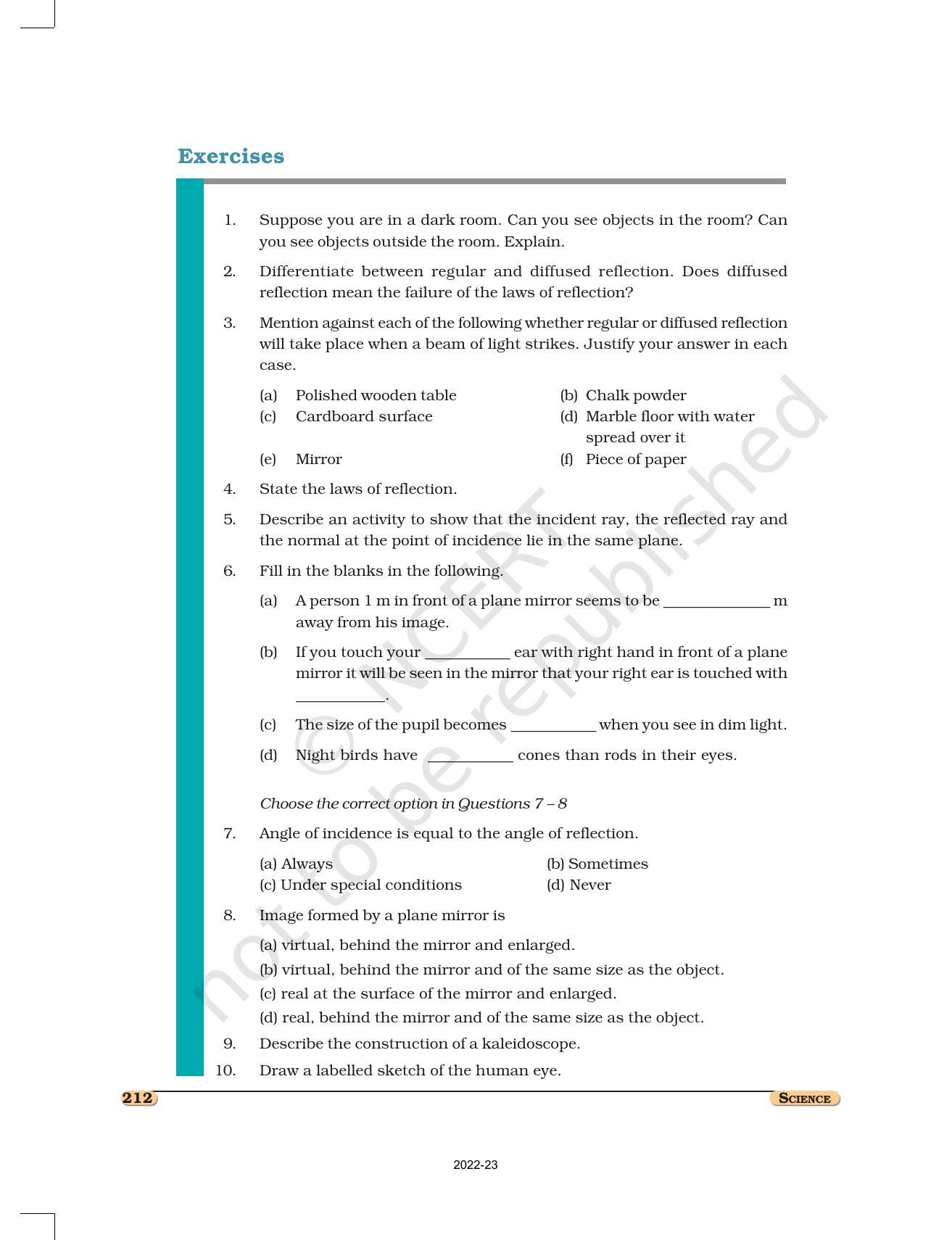 Ncert Book For Class 8 Science Chapter 16 Light