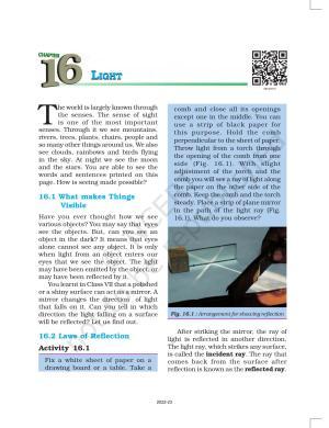 NCERT Book for Class 8 Science Chapter 16 Light