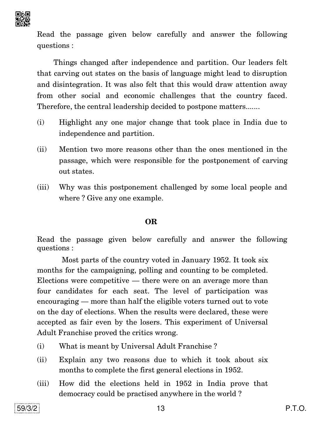 CBSE Class 12 59-3-2 Political Science 2019 Question Paper - Page 13