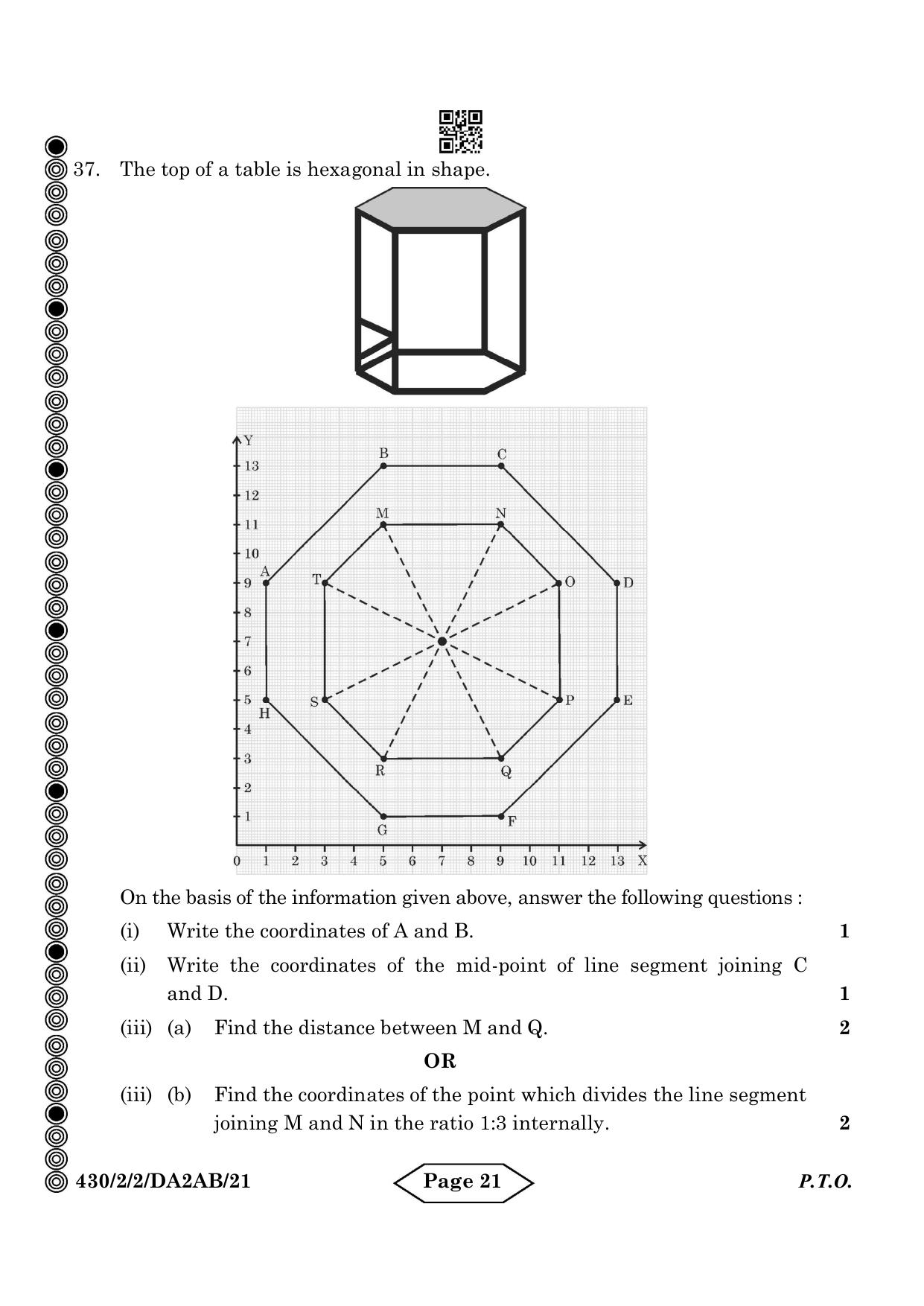 CBSE Class 10 430-2-2 Mathematics Basic 2024 Question Paper - Page 21