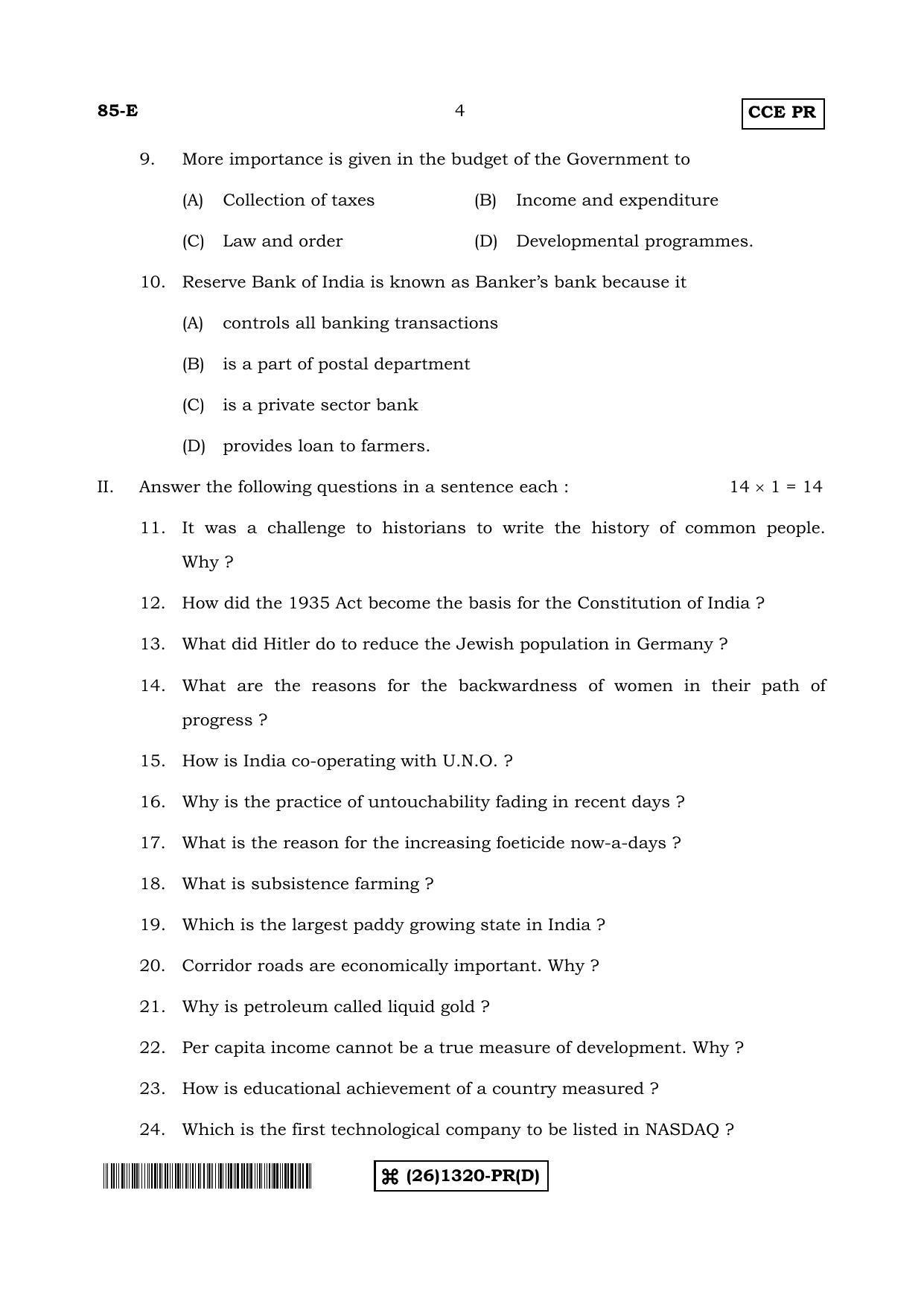 Karnataka SSLC Social Science (ENGLISH Medium) - 85-E-D_e4 (Supplementary) June 2019 Question Paper - Page 4