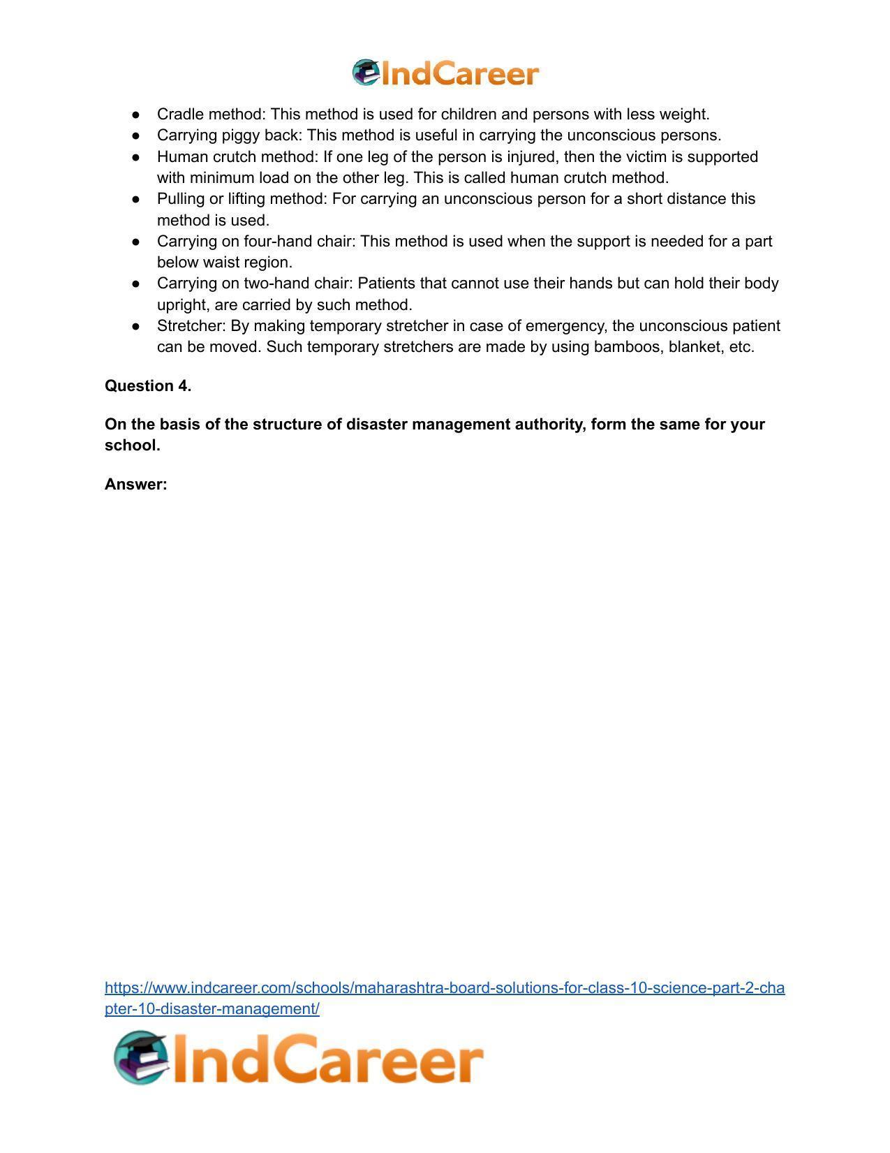 Maharashtra Board Solutions for Class 10- Science (Part 2): Chapter 10- Disaster Management - Page 9