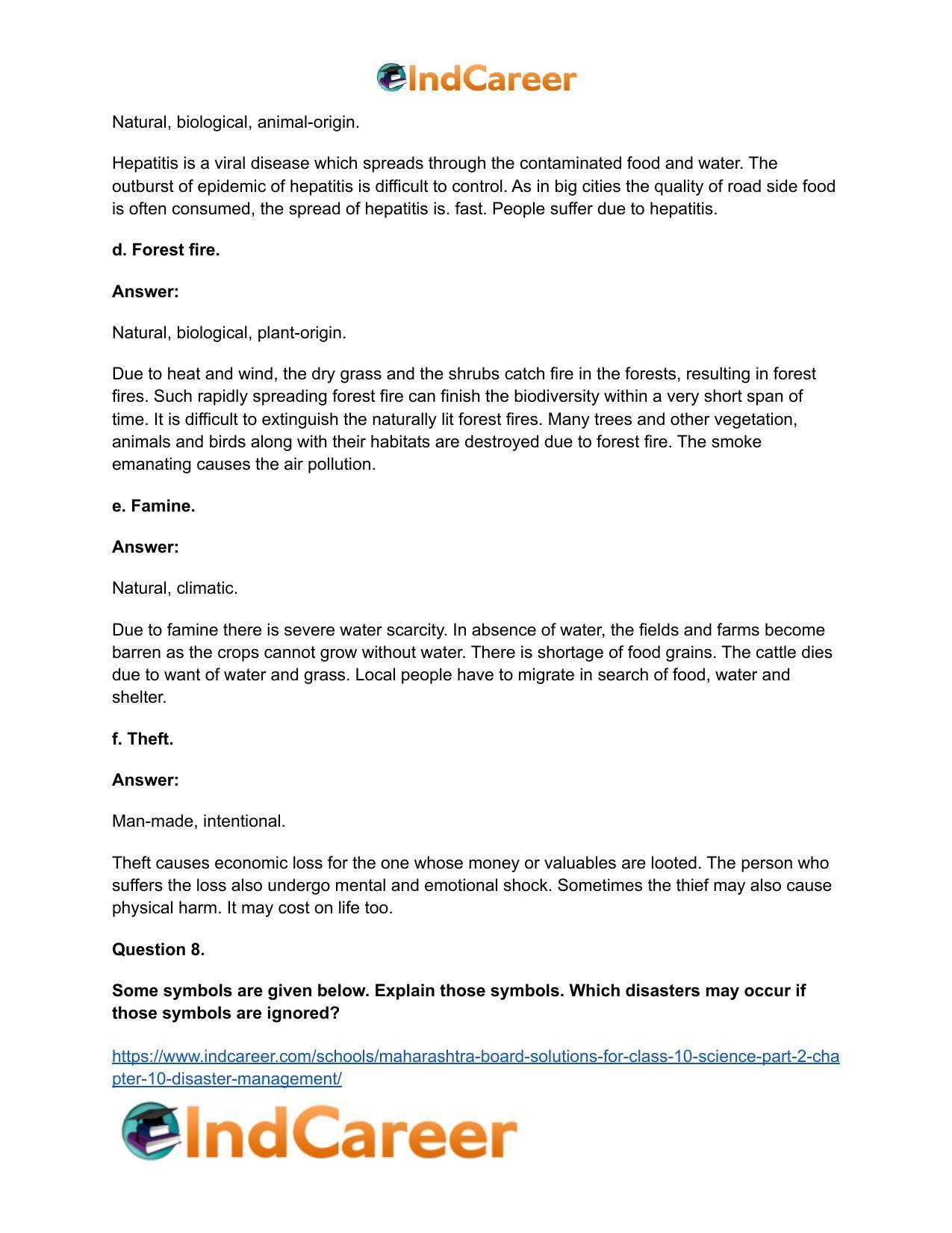 Maharashtra Board Solutions for Class 10- Science (Part 2): Chapter 10- Disaster Management - Page 12
