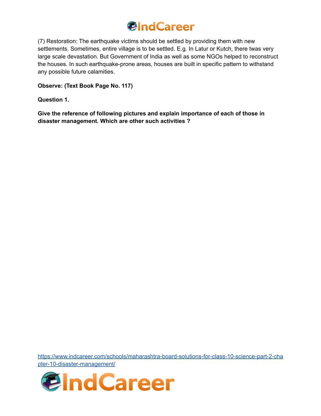 Maharashtra Board Solutions for Class 10- Science (Part 2): Chapter 10- Disaster Management - Page 21