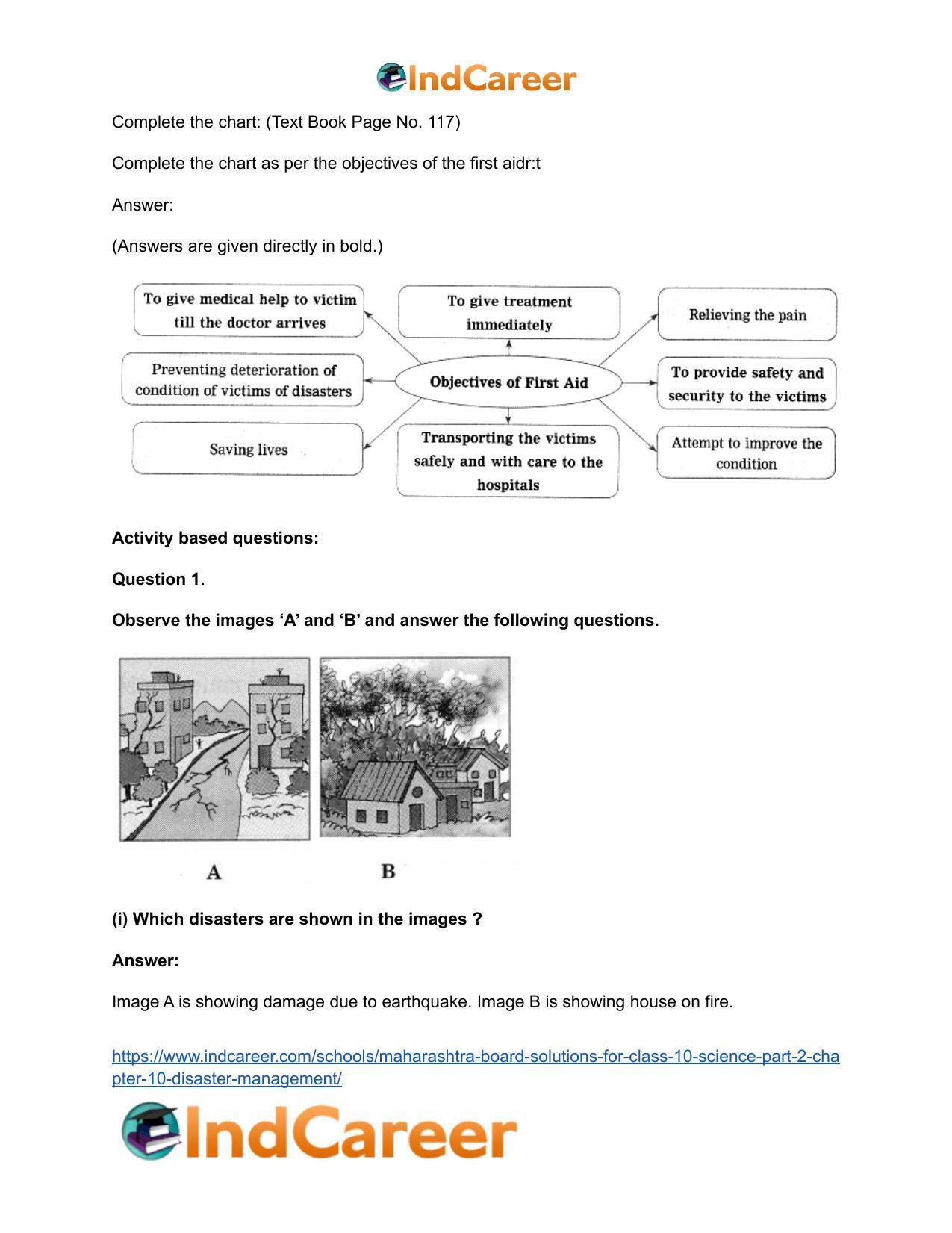 Maharashtra Board Solutions for Class 10- Science (Part 2): Chapter 10- Disaster Management - Page 43