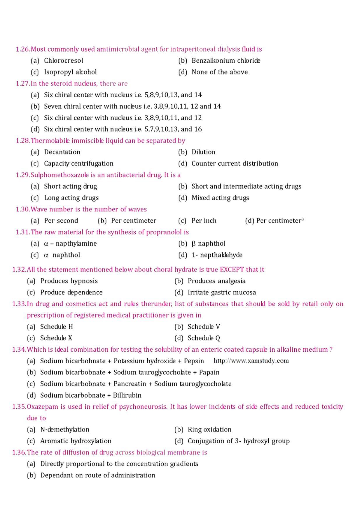 GPAT 1990 Question Paper with Answer Key - Page 4