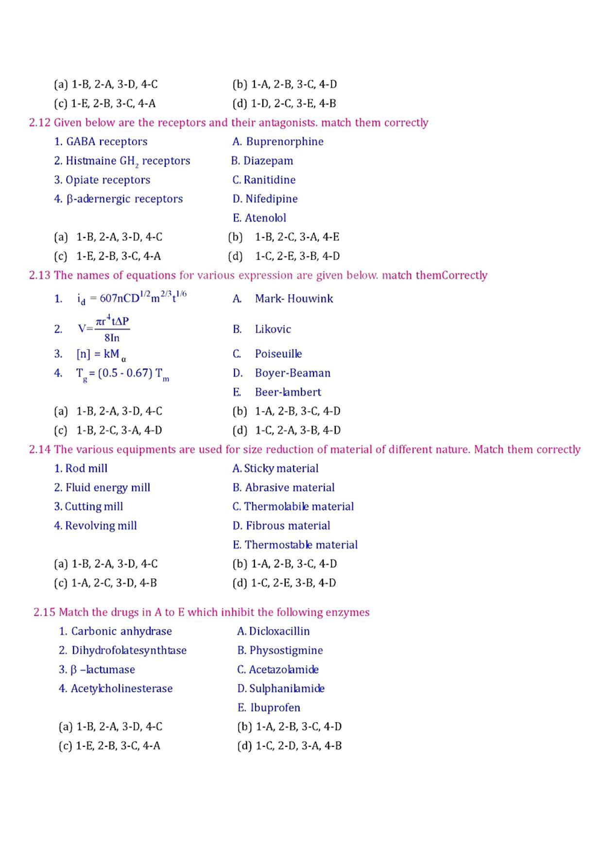 GPAT 1990 Question Paper with Answer Key - Page 8