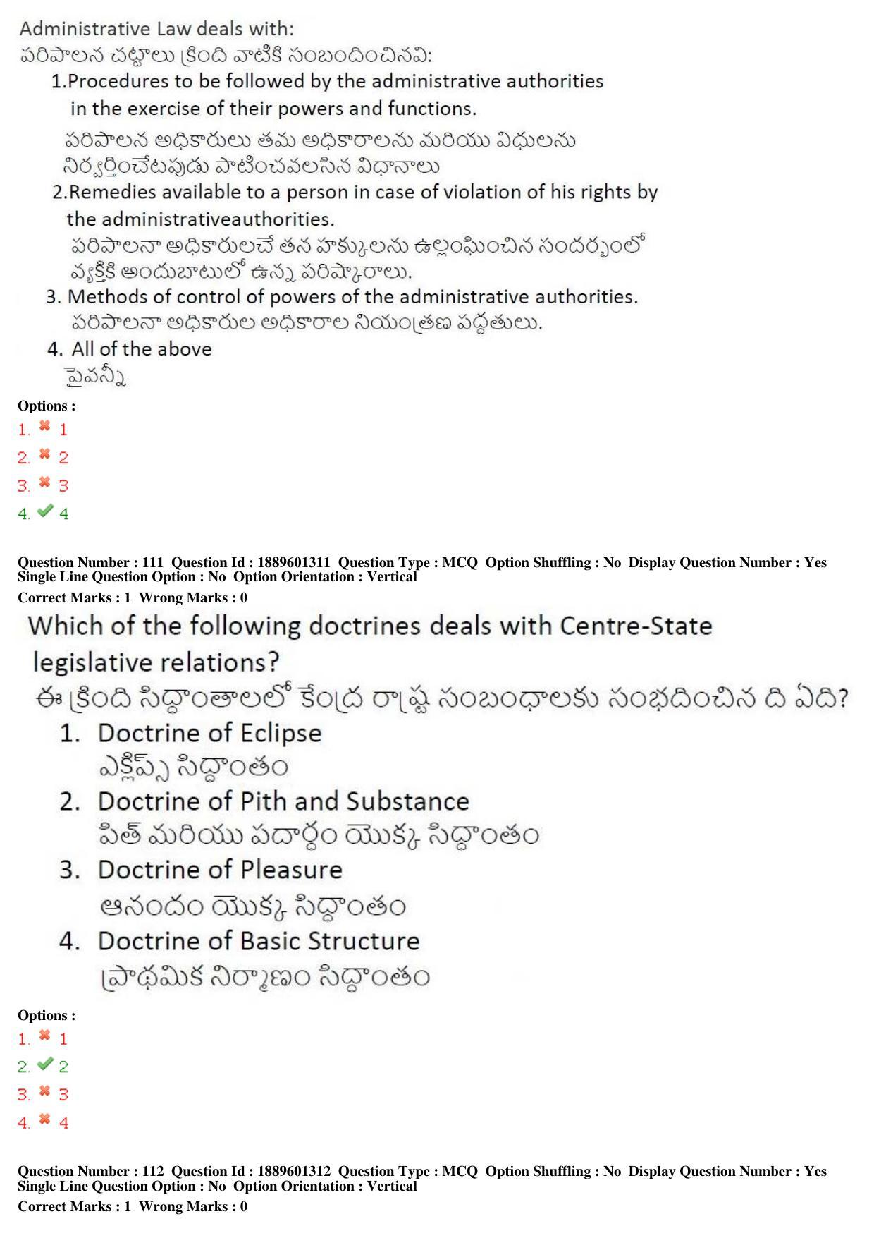 TS LAWCET 3 Year 2019 Question Paper with Answer Key - Page 61