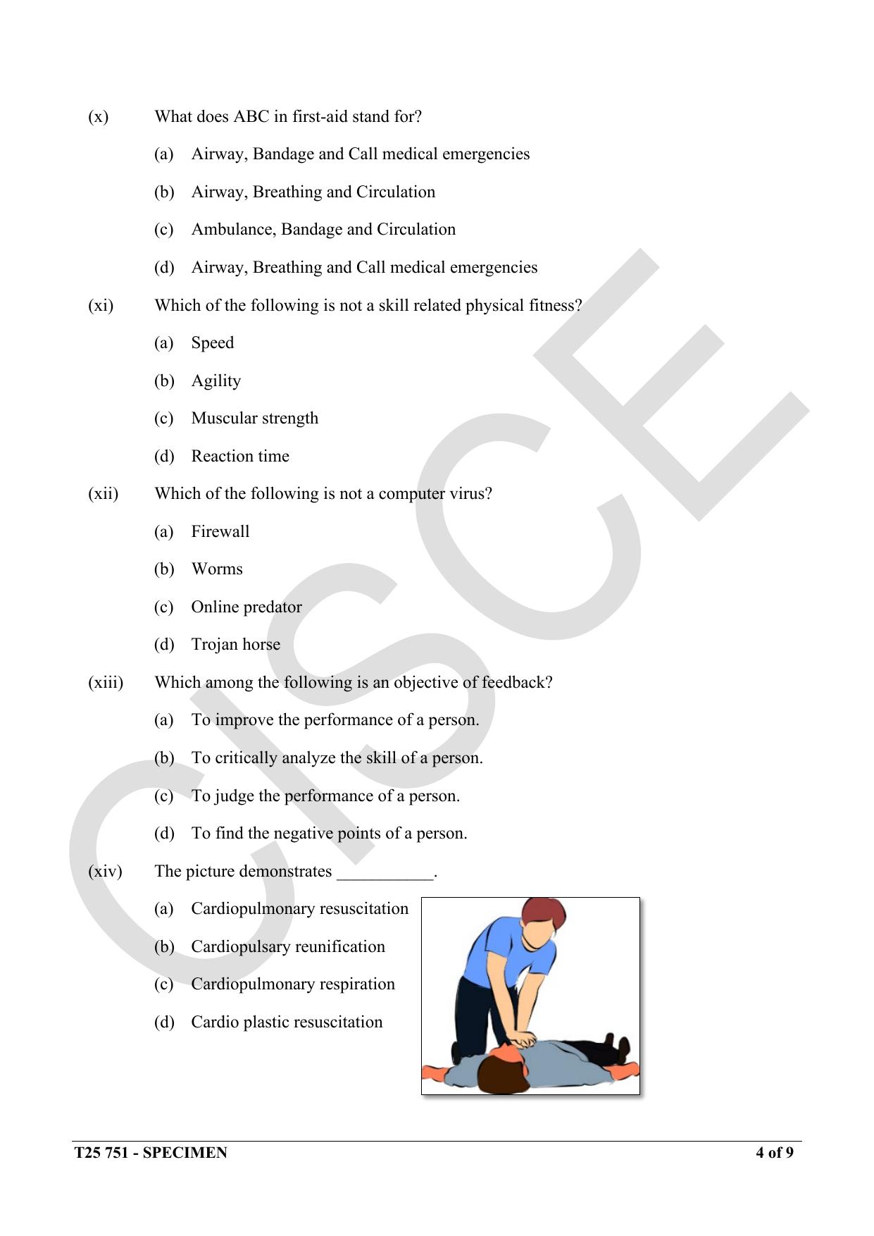 ICSE Class 10 2025 Early Years Physical Activity Facilitator (QP & MS) Specimen Paper - Page 4