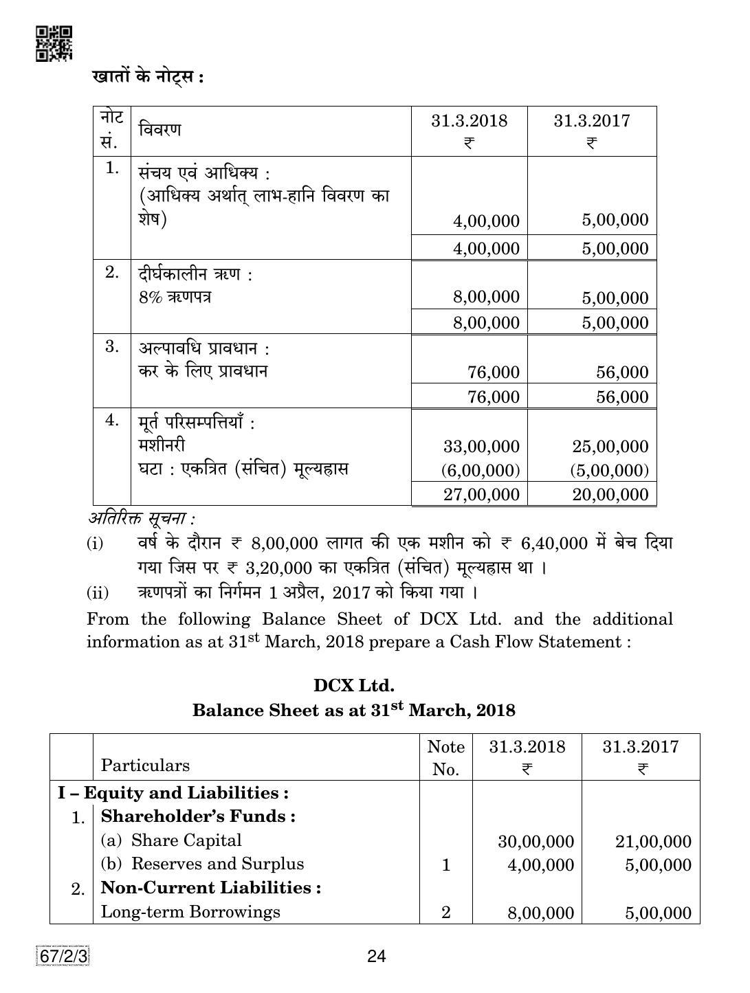 CBSE Class 12 67-2-3 Accountancy 2019 Question Paper - Page 24