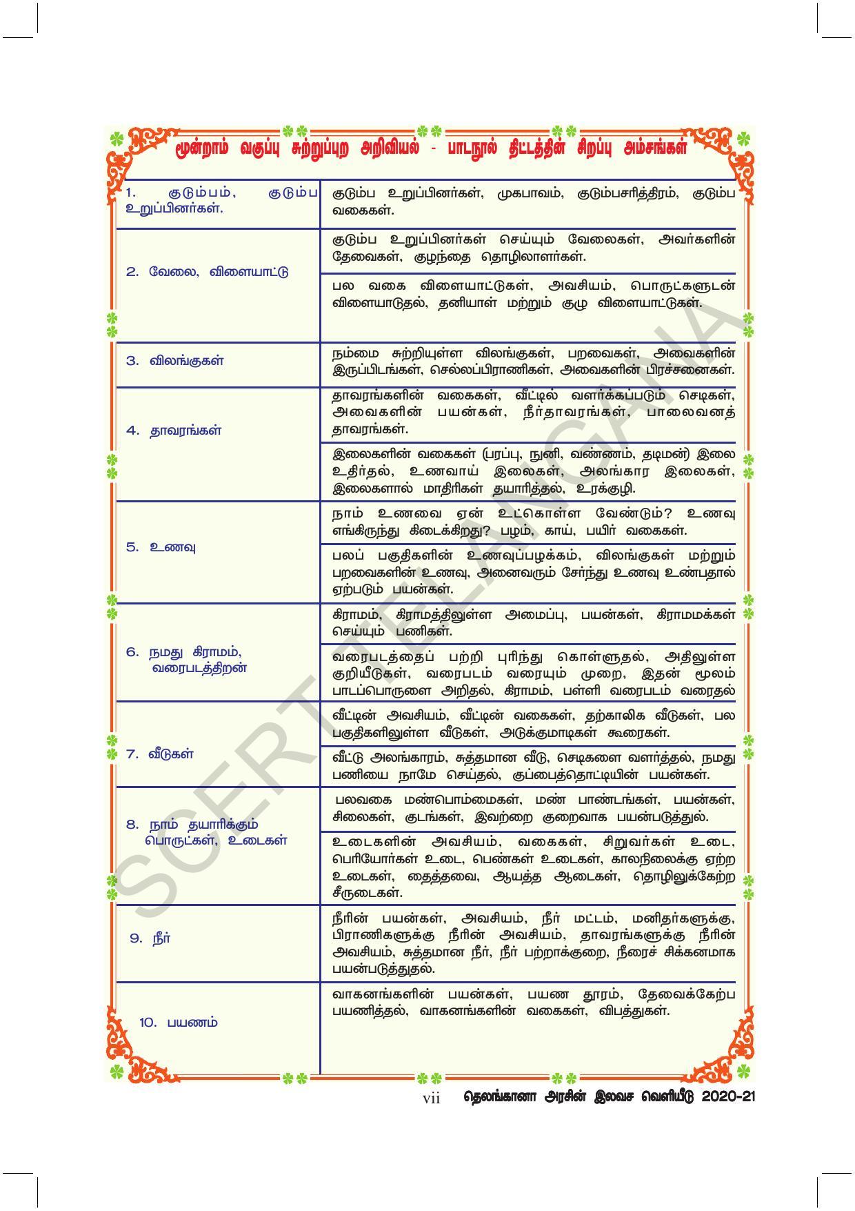 TS SCERT Class 3 Environmental Science  (Tamil Medium) Text Book - Page 9