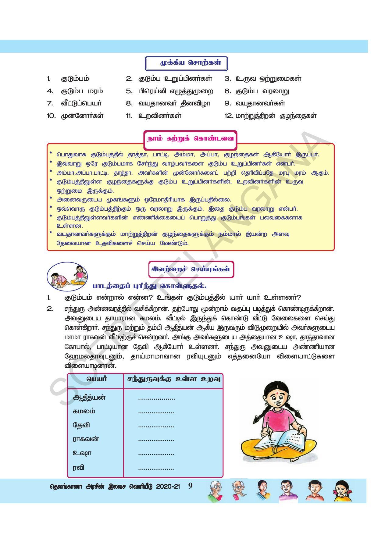 TS SCERT Class 3 Environmental Science  (Tamil Medium) Text Book - Page 20