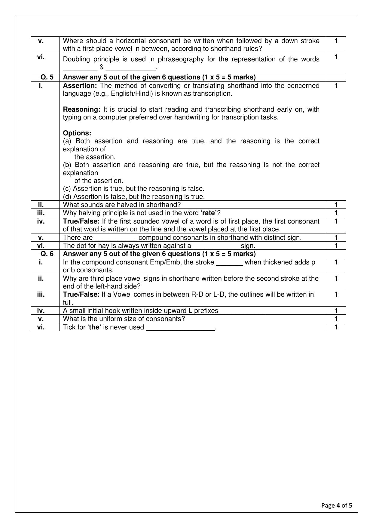CBSE Class 11: Shorthand (English) 2025 Sample Paper - Page 4