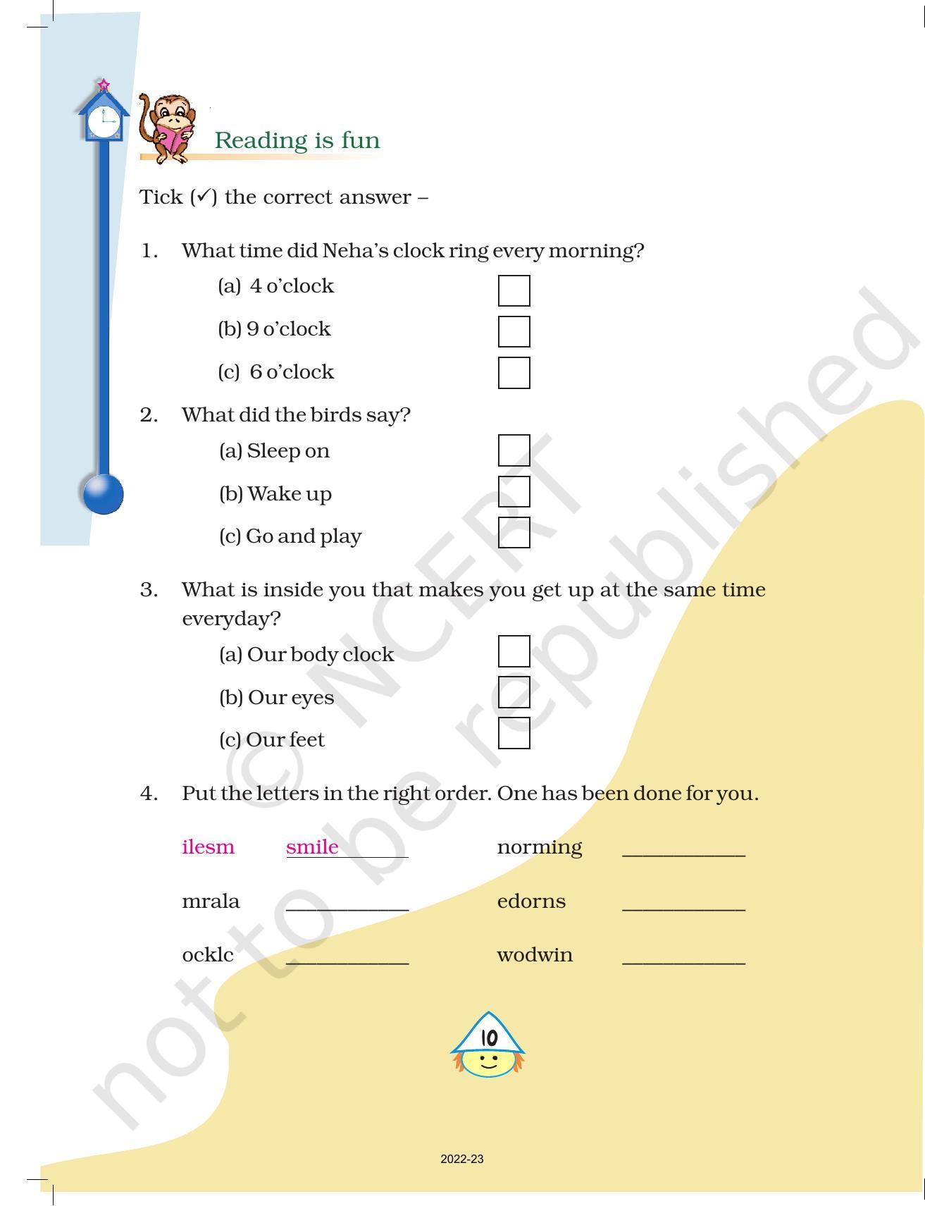 NCERT Book for Class 4 English Chapter 2 Neha’s Alarm Clock - Page 10