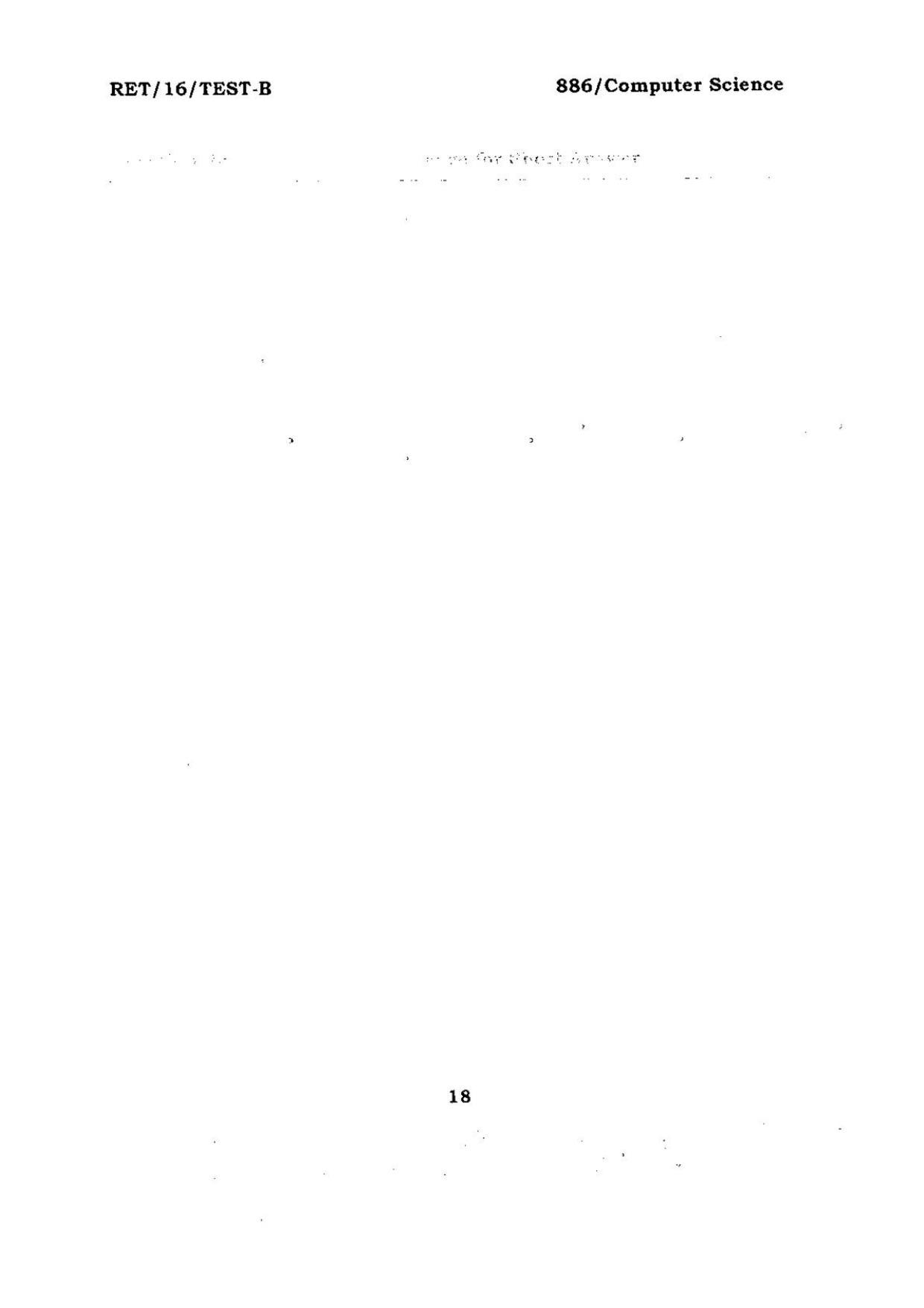 BHU RET COMPUTER SCIENCE 2016 Question Paper - Page 18