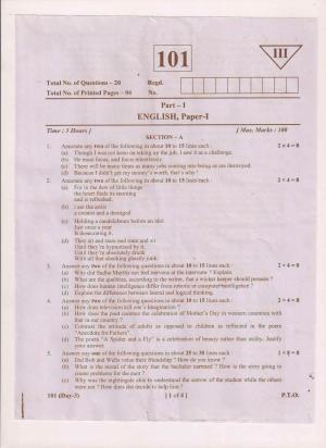 AP Inter 1st Year English-I May-2018 (General) Question Paper