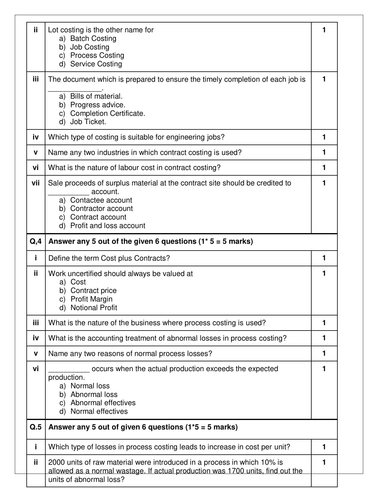 CBSE Class 12 (Skill Education) Cost Accounting 2024 Sample Paper - Page 4