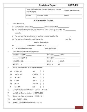 Worksheet for Class 5 Maths Assignment 30