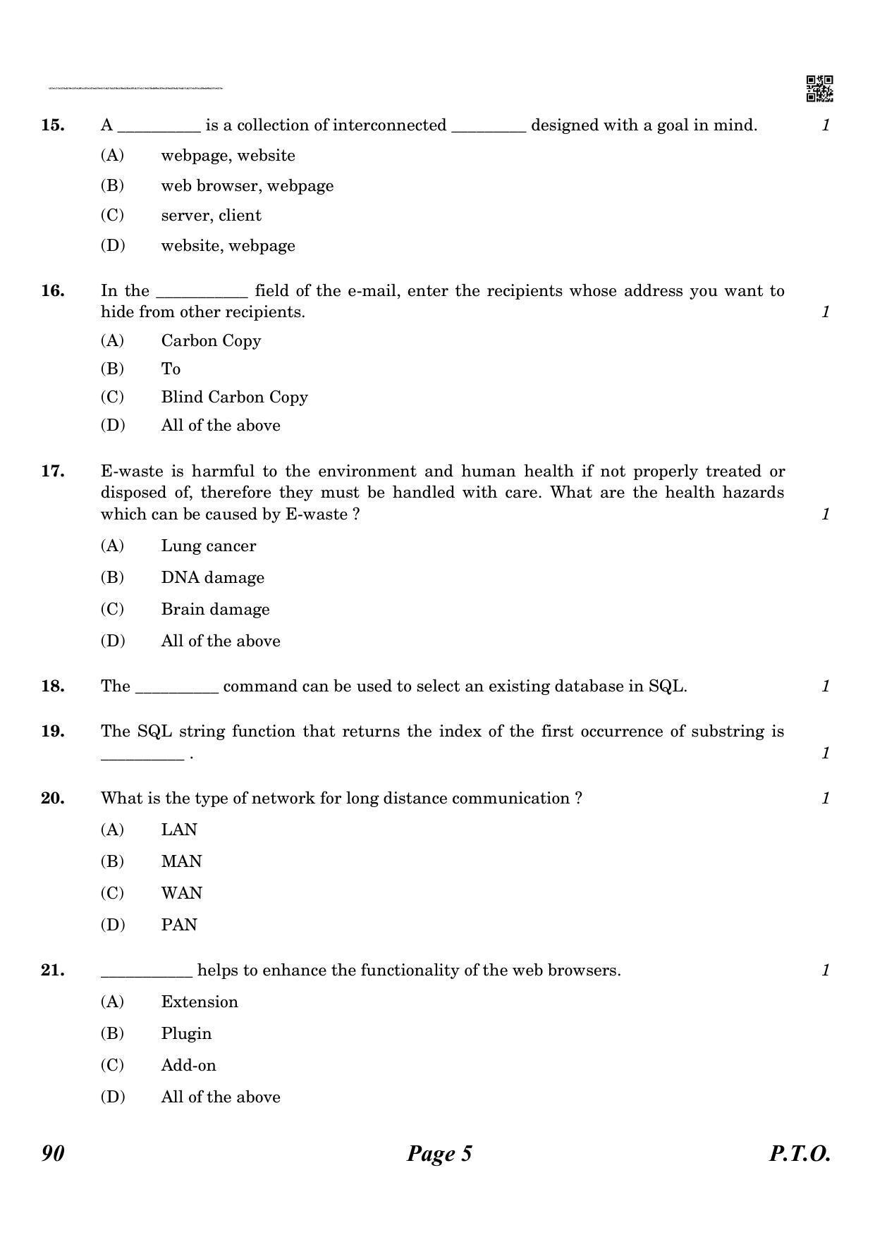 CBSE Class 12 QP_065_informatic_practice_new 2021 Compartment Question Paper - Page 5