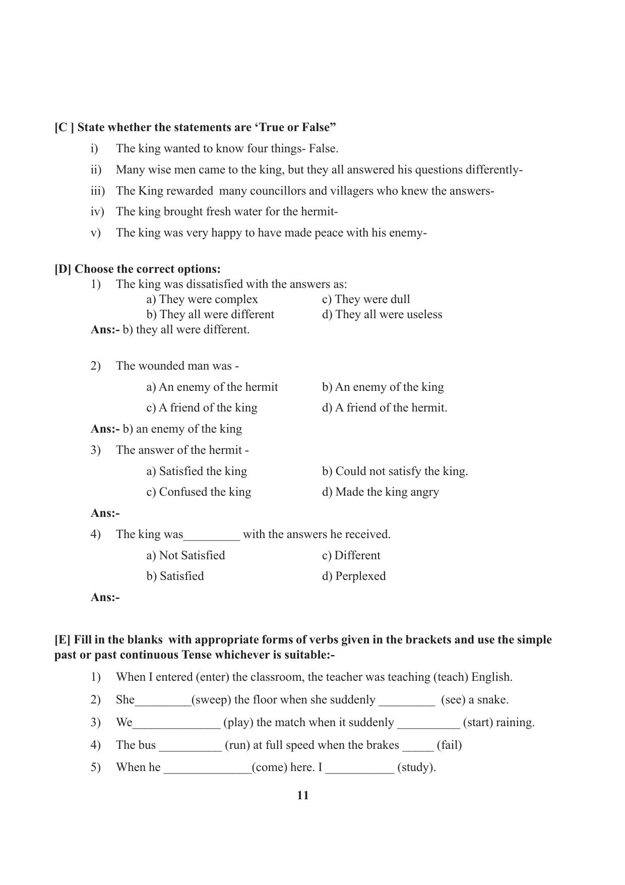 Tripura Board Class 7 English Workbooks - Page 11