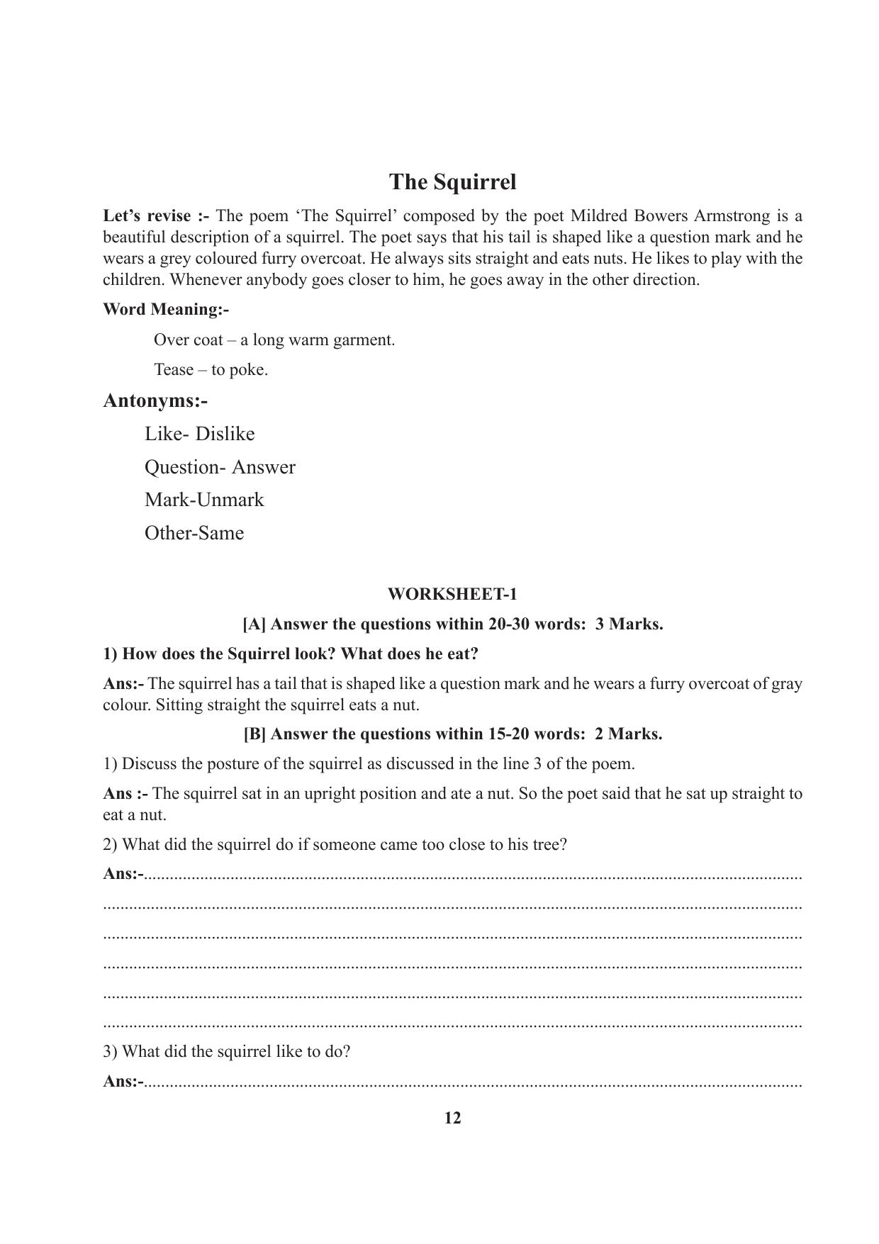 Tripura Board Class 7 English Workbooks - Page 12