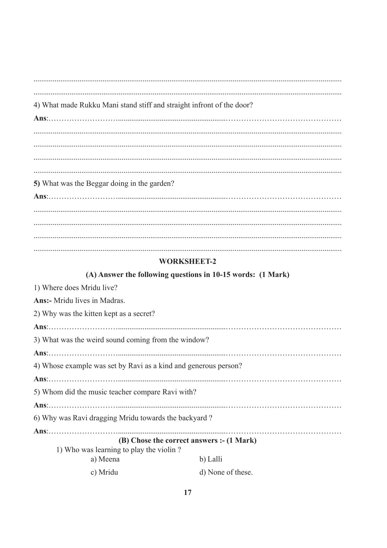 Tripura Board Class 7 English Workbooks - Page 17
